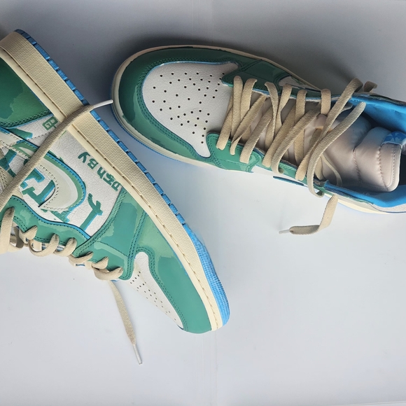 Teal and White High-Top Sneakers main image 6